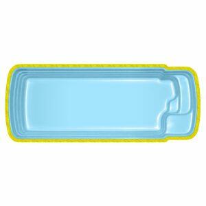 Piscina de Fibra Retangular Fapac Maresias 13700L 6x2,8m Azul