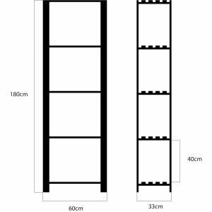 Estante Pinus Natural 5 Prateleiras 180x60x33cm Cubo Marcenaria