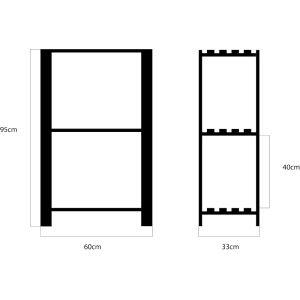 Estante 3 Prateleiras Pinus Natural 95x60x33cm Cubo Marcenaria