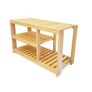 Sapateira Cubo Marcenaria Banco Pinus 47x80x33cm
