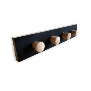 Cabide de Parede Cubo Marcenaria Preto 4 Ganchos