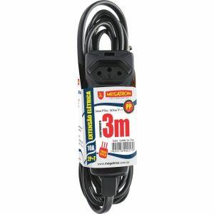 Extensão Megatron 3x0,75mm 3m PP