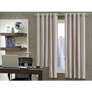 Cortina Corta Luz com Ilhós 2,60x1,70 Branco/Cinza Bella Janela
