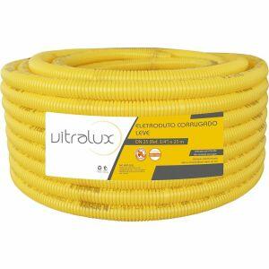 Eletroduto Corrugado 25mm PVC Flex Amarelo 25m Vitralux