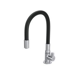 Torneira de Mesa para Cozinha Hydramotion Preto e Cromado 1/4 de Volta Hydra