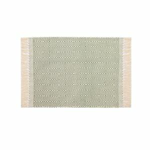 Tapete Diamante 50x70cm Verde Oliva Artesanal Teares