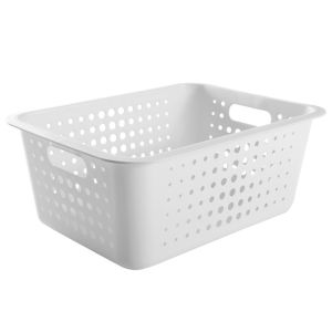 Cesta Plástica 14,5L 41x31x16,5cm Branco Ou