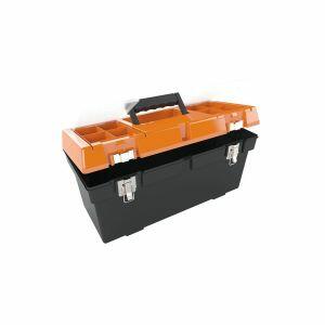 Caixa Plástica para Ferramentas Tática 19,5" Preto/Laranja Metasul
