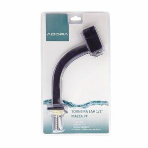 Torneira para Banheiro de Mesa Bica Média 1/2" Lyn Cub Preto Addra Torneira para Banheiro de Mesa Bica Média 1/2" Lyn Cub Preto Addra
