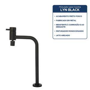 Torneira para Cozinha de Mesa Bica Alta 1/2" Lyn Preto Addra