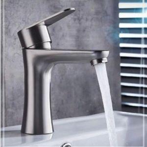 Torneira Misturador Monocomando para Banheiro de Mesa Bica Baixa 1/2" Rio Aço Escovado Addra