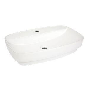 Cuba para Banheiro de Apoio/Sobrepor Louça Retangular Branca 60x40cm Addra