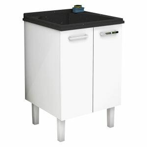 Balcão com Tanque Aço Max 60cm Preto Cozimax