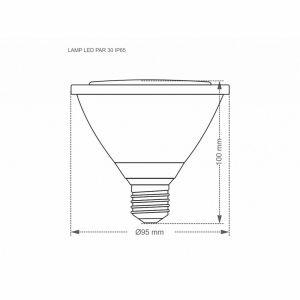 Lâmpada LED IP 65 Taschibra PAR 30 11W E27 Luz Verde
