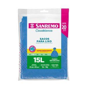 Saco de Lixo Sanremo Reforçado 15L 20 Peças