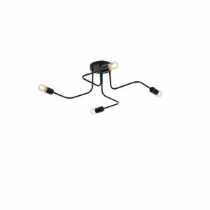 Plafon 4 Lâmpadas Taschibra Cronos E27 Preto