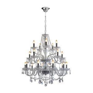 Lustre Bronzearte Clássico 20 Lâmpadas E14 Transparente
