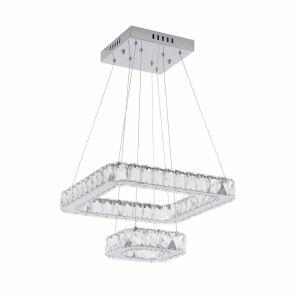 Pendente Bronzearte Tokio Cristal 38220 38W 3000K Cromado