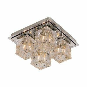 Plafon Metálico 4 Lâmpadas Frost Inox Bronzearte