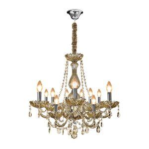 Lustre Bronzearte Clássico 12 Lâmpadas E14 Ambar
