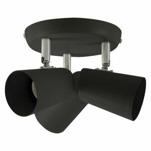 Spot Bronzearte 3 Lâmpadas New Short 37522 E27 Preto
