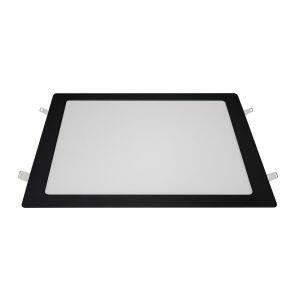 Painel Embutido LED Quadrado Preto 24w 3.000 Luz Branco Quente Blumenau Iluminação