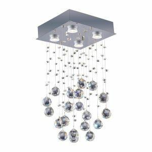 Plafon Bronzearte 4 Lâmpadas Crystal Spiral 30954 GU10 Cinza