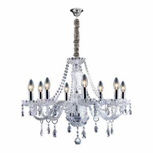Lustre Bronzearte Clássico 8 Lâmpadas E14 Transparente 30777
