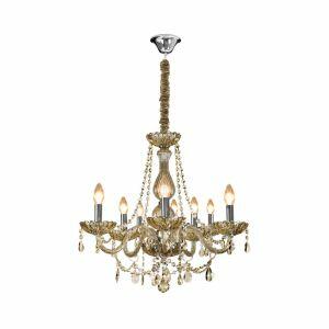 Lustre Bronzearte Clássico 8 Lâmpadas E14 Ambar 34476