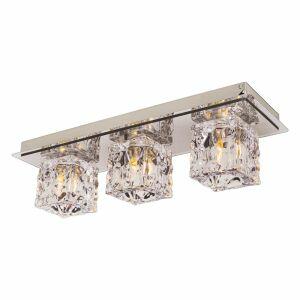 Plafon Metálico Bronzearte 3 Lâmpadas Frost 38289 Inox