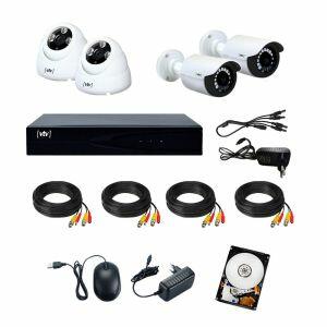 Kit Câmera de Segurança DVR 5x1 1080N Preto/Branco 8 Canais VTV Digital