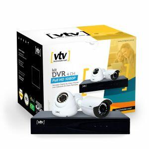 Kit Câmera de Segurança DVR 5x1 1080N 4 Canais VTV Digital Kit Câmera de Segurança DVR 5x1 1080N 4 Canais VTV Digital