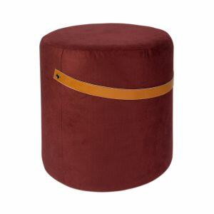 Puff Diagonal 41x40cm Premier Vinho Redondo