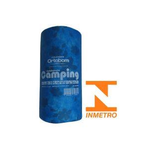 Colchonete Mochila Ortobom Camping 4x55x175cm Azul/Branco