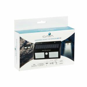 Luminária LED Solar Sun 8W Preto 6500K Luz Branca Gaya