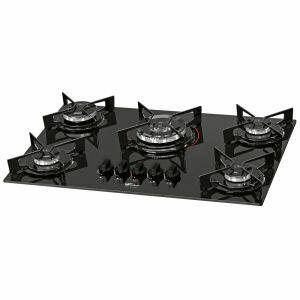 Cooktop a Gás 5 Bocas TC Fit Line Vidro Preto Fischer