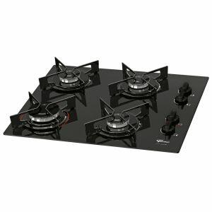 Cooktop a Gás 4 Bocas Fit Line Vidro Preto Fischer