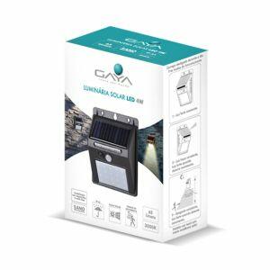 Luminaria Solar LED 4W 3000K Bivolt Luz Amarela Gaya