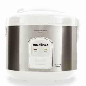 Panela de Arroz Britânia 5 Xícaras BPA5BI Inox/Branco