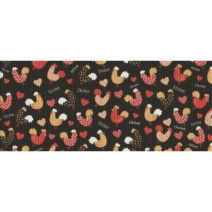 Passadeira Kapazi Tropical 43x65cm Galinhas Preto