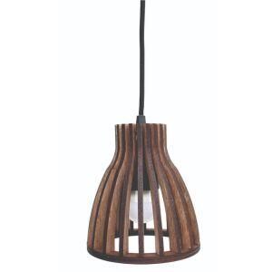 Pendente Illumine 1 Lâmpada Pasha Cabo Tecido 20cm E27 Imbuia