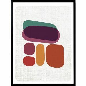 Quadro Diagonal Harmony Roxo 24x44cm Moldura Preta Quadro Diagonal Harmony Roxo 24x44cm Moldura Preta