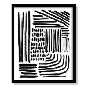 Quadro Diagonal Abstrato Line On 54x43cm Moldura Preta Quadrado