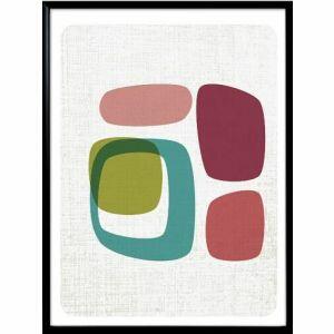 Quadro Diagonal Harmony Verde 34x44cm Moldura Preta Quadrado Quadro Diagonal Harmony Verde 34x44cm Moldura Preta Quadrado