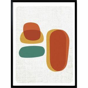 Quadro Diagonal Abstrato Line Two 34x44cm Moldura Preta Quadrado