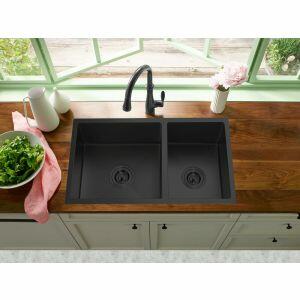 Cuba para Cozinha de Embutir Inox Dupla Gourmet Cinza Chumbo 76,2x42cm Addra