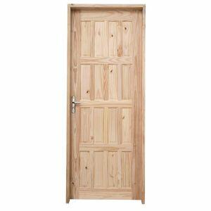 Kit Porta de Abrir Madeira Pinus PEP1591G 2,1m x 0,95m x 13cm Esquerda Grantok