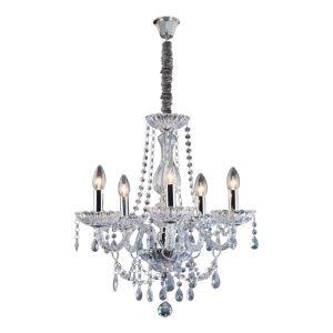 Lustre de Cristal Bronzearte 5 Lâmpadas E14 Clássico Transparente