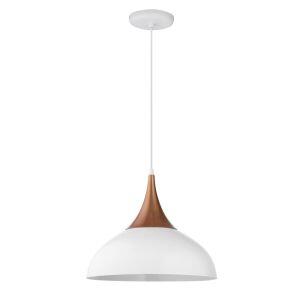 Pendente 1 Lâmpada Linha Evidence E27 Branco/Cobre Vitralux