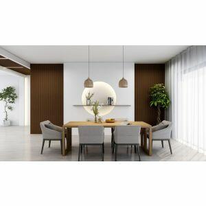 Painel Ripado 3D Poliestireno 2,85x12 Rovere Marrom Malaga